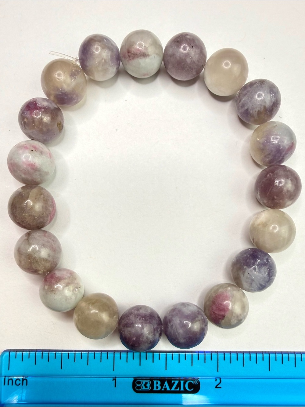 Unicorn Stone Stretch Bead Bracelet - Lepidolite/Tourmaline/Quartz/Cleavelandite